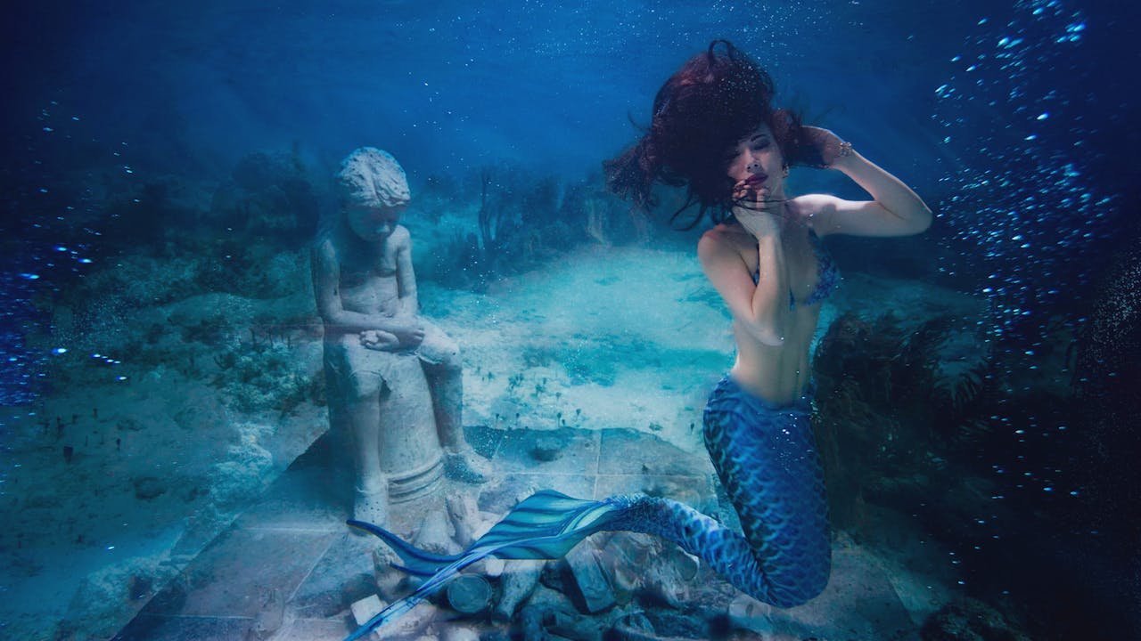 Underwater Photography of a Mermaid in Barcelona