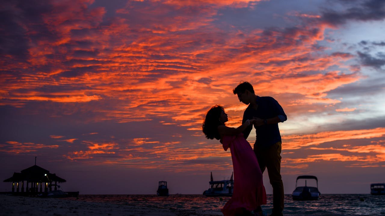 A couple photoshoot during sunset