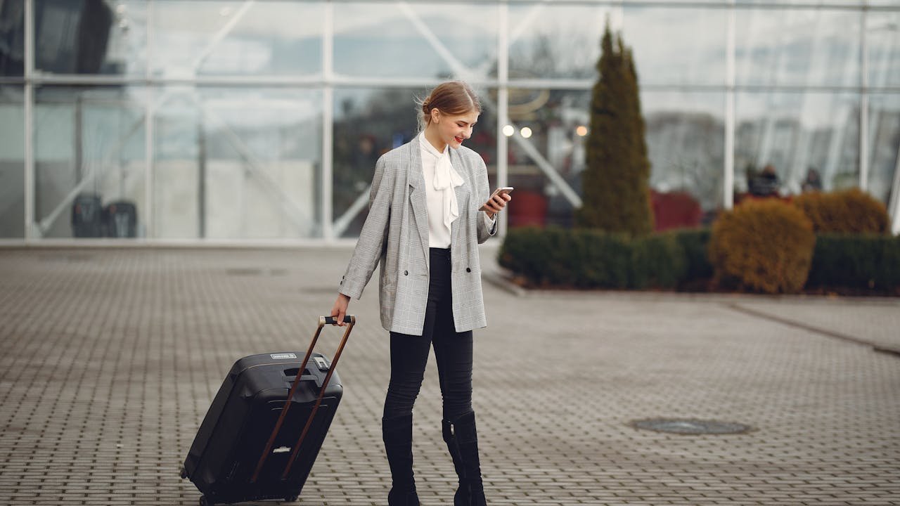 A lady waiting at the airport