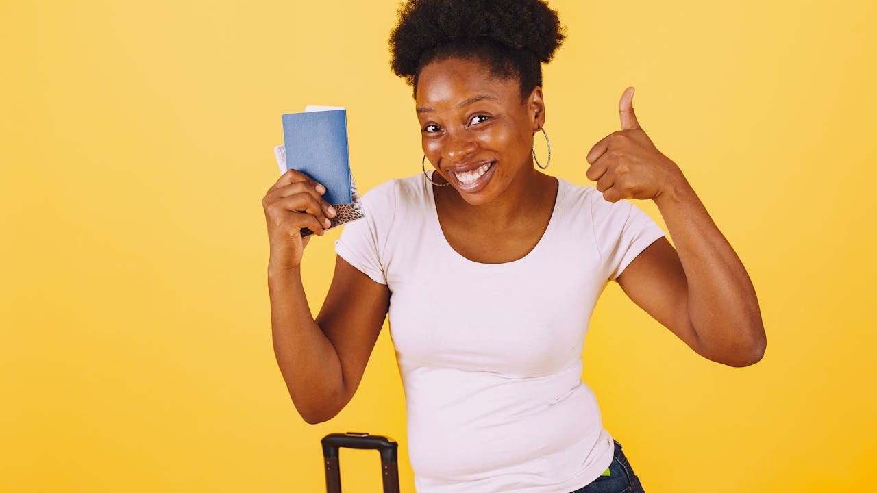 A ladies with a passport