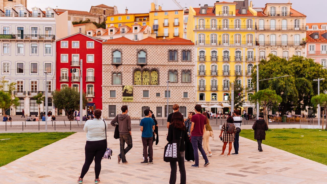 People enjoying Lisbon city, Portugal