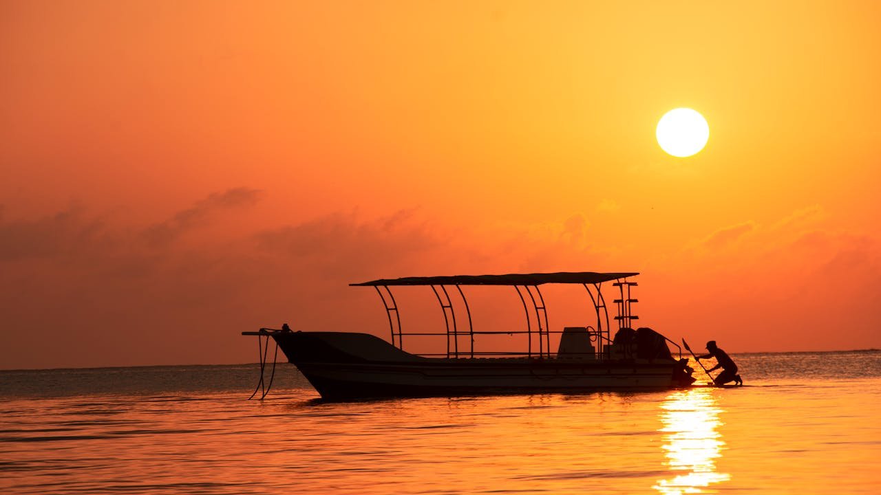 A boat in Indian Ocean, Mombasa