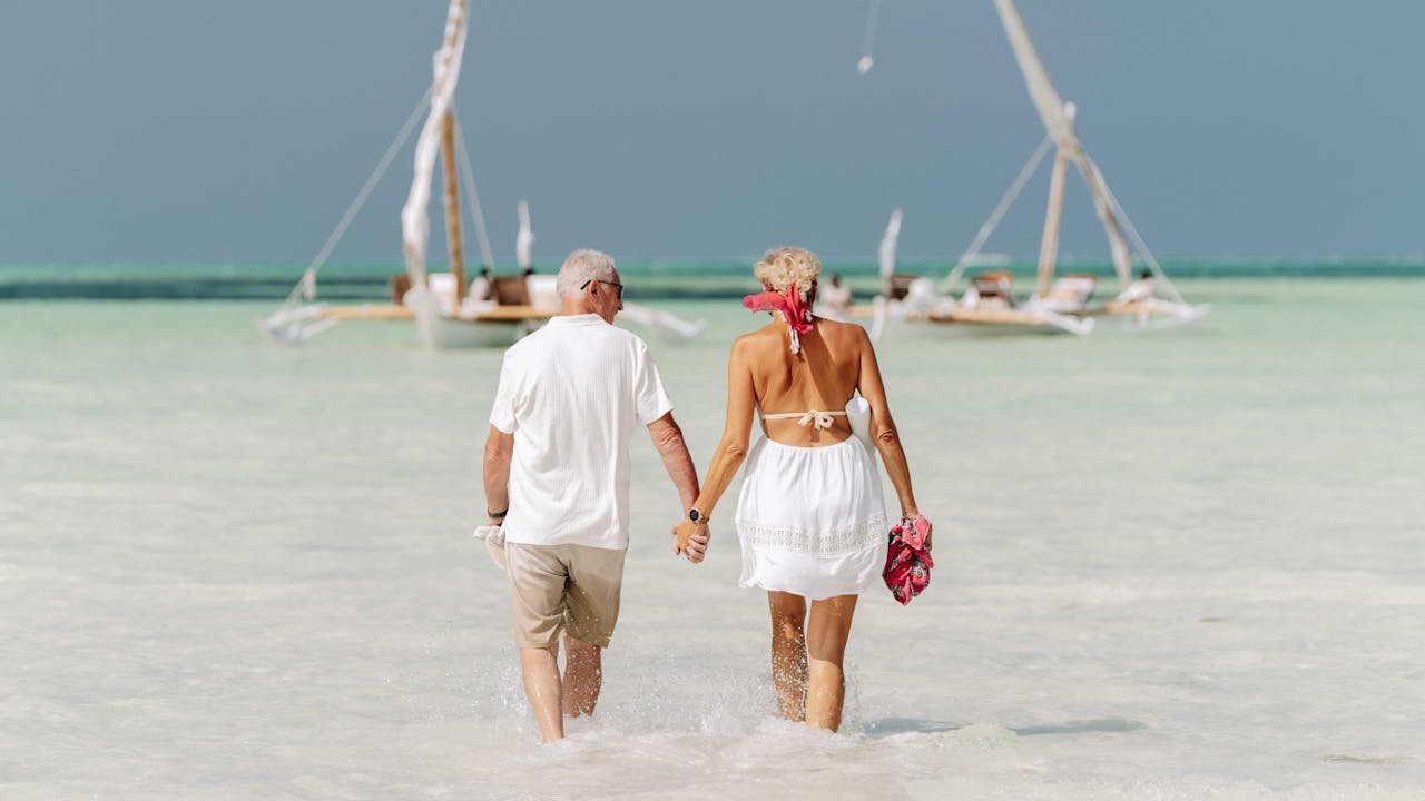 A couple enjoying vacation at the beach