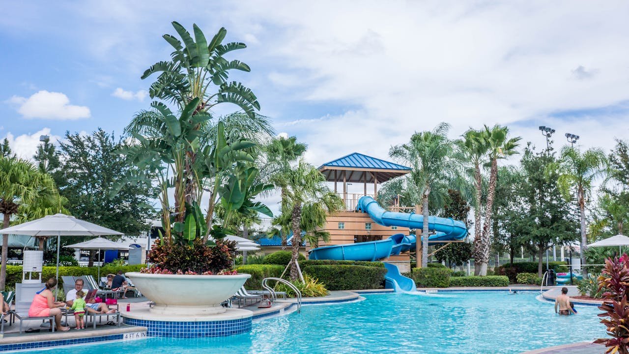 A resort with water slide