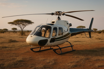 A helicopter ready for safari