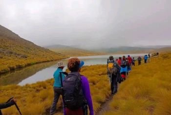 A hike on mount Kenya with a guide